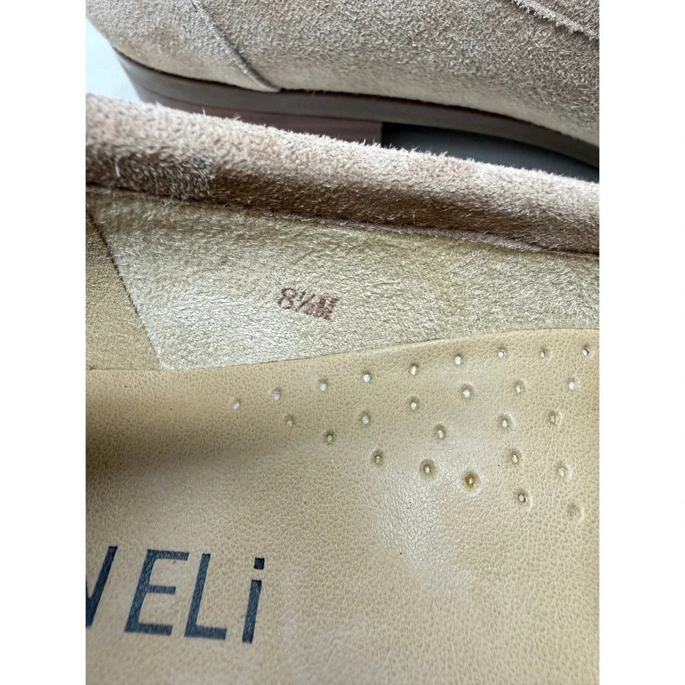 Vaneli Taupe Suede Rhinestone Embellished Slip On Loafers Old Money Shoes 8.5 M